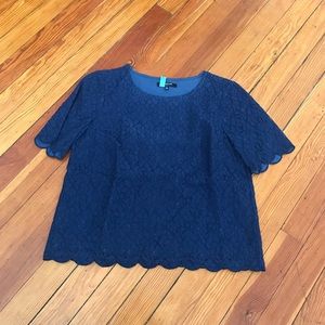 Madewell Scalloped Hem Lace Blouse